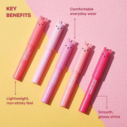 TONYMOLY Petit Bunny Lip Gloss – Easter Basket Stuffer, Cute Bunny Lip Crayon, Hydrating Korean Lip Gloss with Vitamin E for Soft, Juicy Cherry - Maple Wellness Supplements