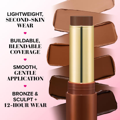 Too Faced Chocolate Soleil Melting Bronzing & Sculpting Stick | Multi-Use, Contour + Cream Bronzer Stick | Lightweight, Satin-Finish with Buildable Coverage, 0.28 Ounce, 0.28 Ounce, Chocolate Souffle - Maple Wellness Supplements