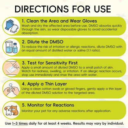 Topical 99.995% DMSO for Dogs Lipoma, Lipoma Treatment for Dogs, Reduce Fatty Lumps and Bumps Inflammation, Swelling, Dog Pain Relief, DMSO in Glass Bottle with Precision Dropper, 1.7 oz - Maple Wellness Supplements
