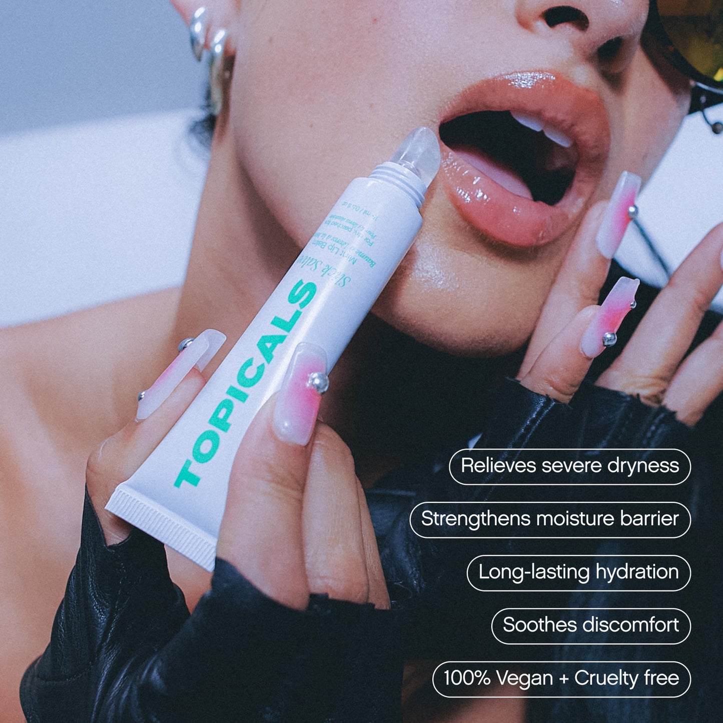 Topicals Slick Salve Mint Glossy Lip Balm | Soothes Discomfort, Strengthens Barrier and Provides Lasting Hydration & Relief | Vegan, Paraben-Free - Maple Wellness Supplements