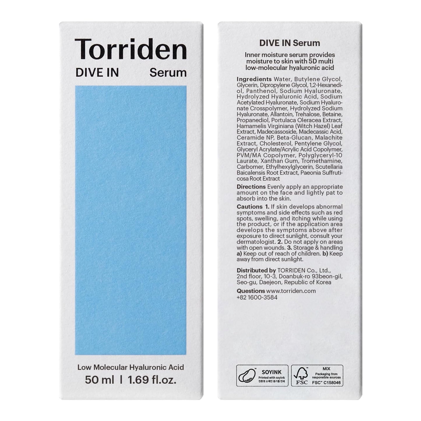 Torriden DIVE IN Hyaluronic Acid Serum for Deep Hydration | Korean K-Beauty Glass Skin Plump Glow - Maple Wellness Supplements