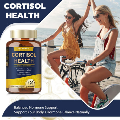 Totaria Cortisol Supplement with Ashwagandha,Magnesium,Rhodiola Rosea,L Theanine,Hormone Balance for Women 120 Vegan Capsules (Pack of 1) - Maple Wellness Supplements