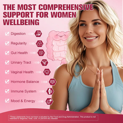 Totaria Probiotics for Women, 120 Billion Women Probiotic, with Akkermansia, Digestive Enzymes & Prebiotics, Cranberry, D-Mannose, for Gut, Vaginal, Urinary - Maple Wellness Supplements