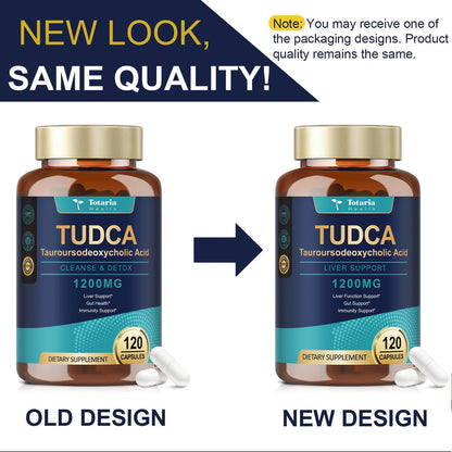 Totaria TUDCA Bile Salts 1200mg (Tauroursodeoxycholic Acid), 120 Capsules, Ultra Strength Pure TUDCA Liver Supplements - Maple Wellness Supplements