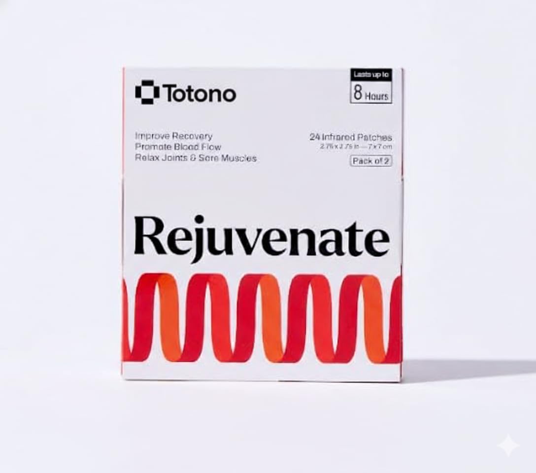 Totono Infrared Therapy Patches – 24 Far‑Infrared Bioceramic Patches (24 Pack) – Drug-Free, Portable, Essential Oil‑Infused for Muscles & Joints - Maple Wellness Supplements
