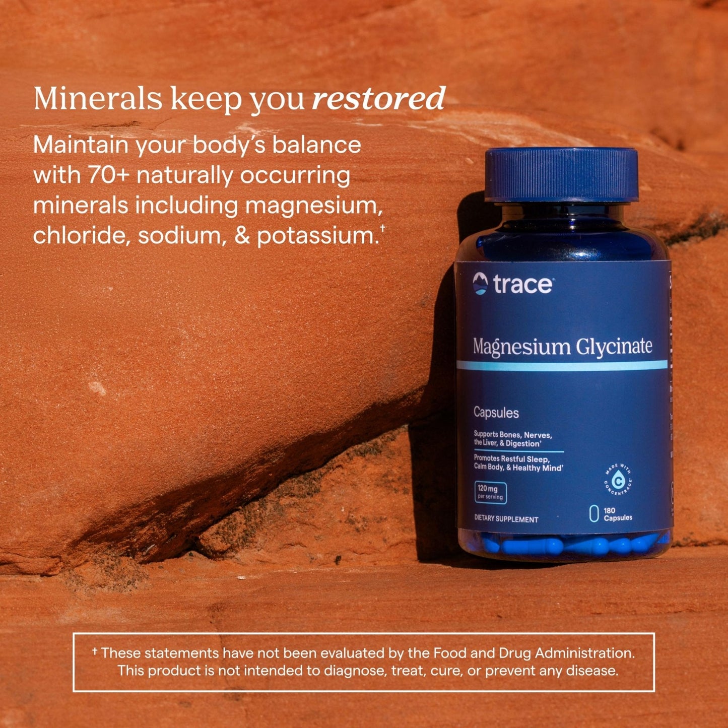 Trace Minerals Magnesium Glycinate - Gentle Magnesium Glycinate Supplement for Healthy Sleep & Relaxation Support - Healthy Mind & Energy - Maple Wellness Supplements
