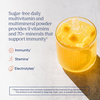 Trace Minerals Power Pak Multivitamin and Multimineral Packets - Electrolyte Support - 1200 mg Vitamin C plus 70+ Trace Minerals - Sugar Free - Orange Mango Flavor - 30 Packets - Maple Wellness Supplements
