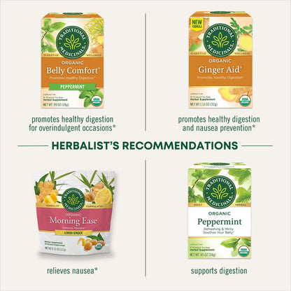 Traditional Medicinals Organic, Belly Comfort Lozenges, Lemon Ginger - Supports Nausea Relief and Occasional Indigestion - Non-GMO, Stimulant-Free - Maple Wellness Supplements