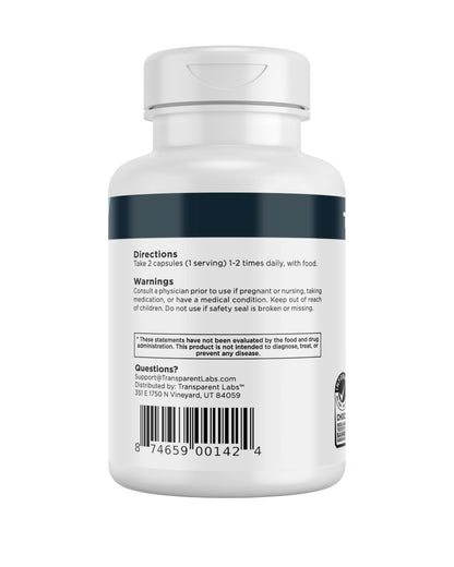 Transparent Labs Vitality Men with Ashwagandha KSM-66, PrimaVie Shilajit Extract, & DIM to Support Vitality, & Bioavailable - 60 Count - Maple Wellness Supplements