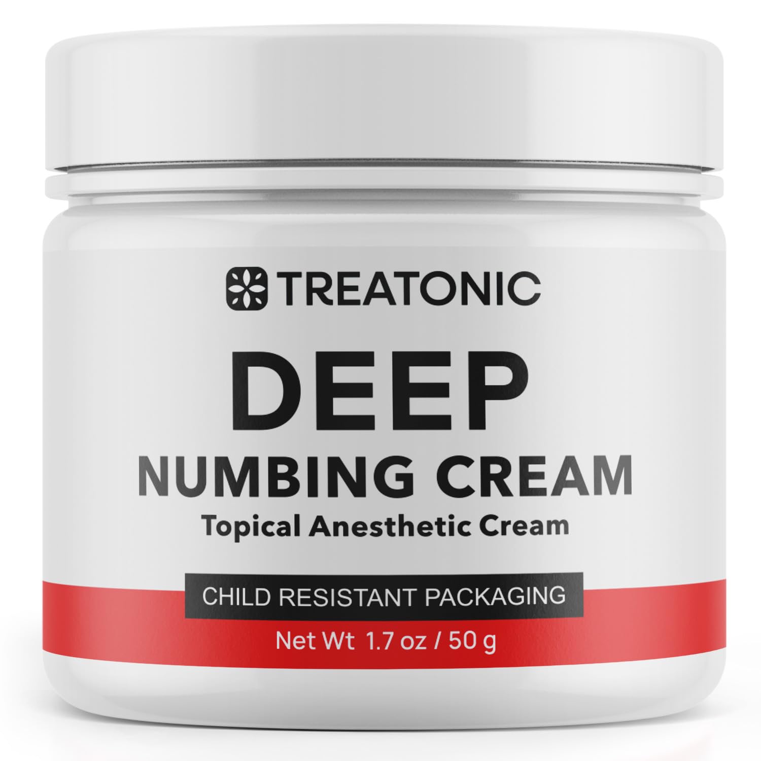 Treatonic Maximum Strength Numbing Cream: Numbing Cream for Discomfort, Burn, Itch & Pain Relief - Fast-Acting, Soothing Topical Anesthetic with Menthol & Emu Oil for Hemorrhoid Treatment – 1.7oz - Maple Wellness Supplements