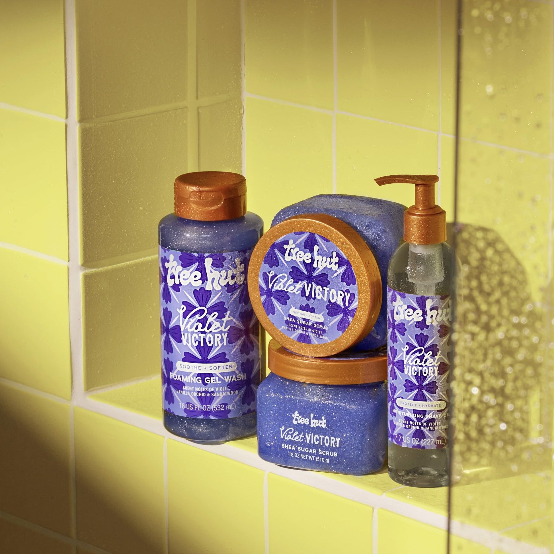 Tree Hut Violet Victory Foaming Gel Wash, Hydrating & Moisturizing Body Wash with Shea Butter & Natural Oils - Maple Wellness Supplements