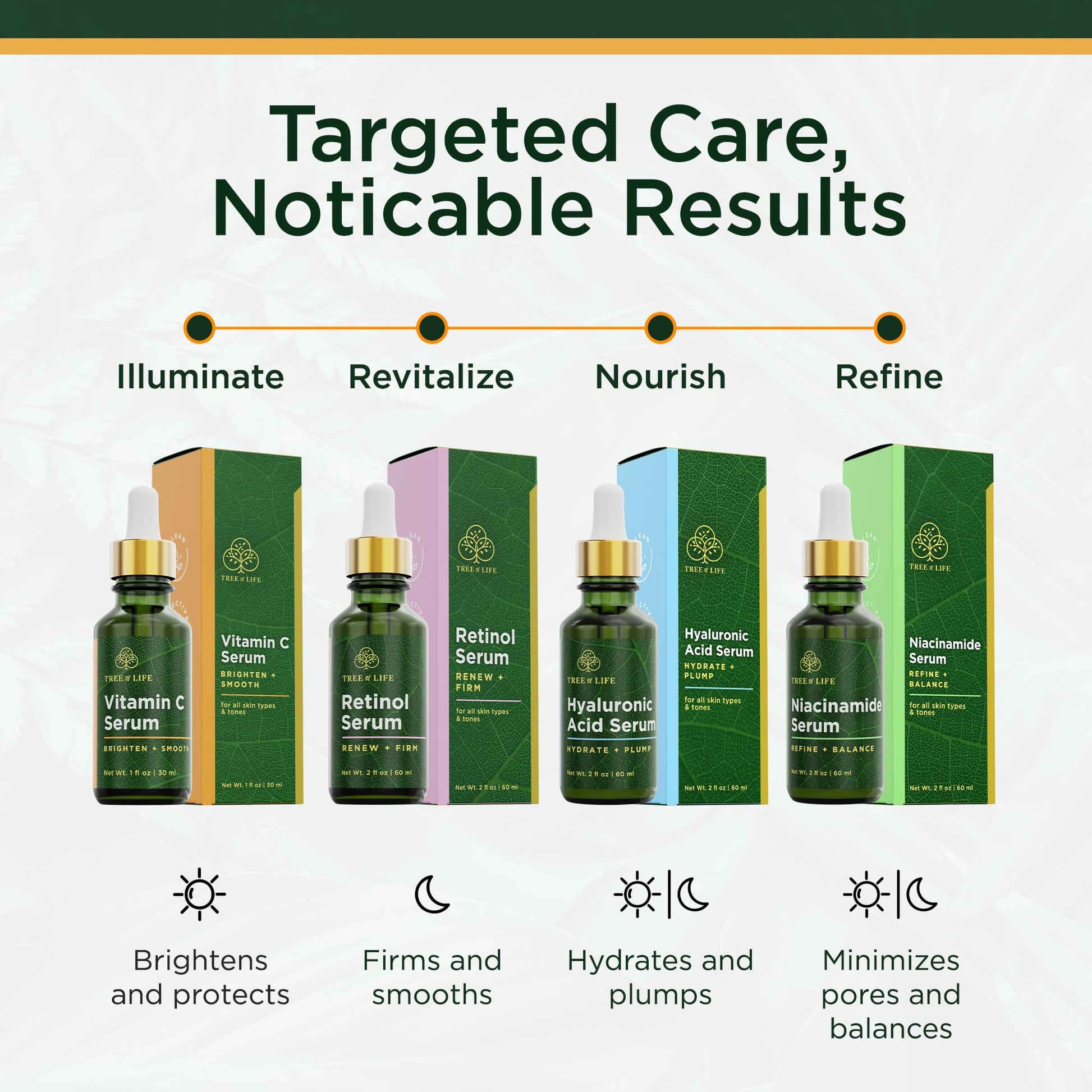 Tree of Life Beauty Vitamin C Skin Care Set, Skin Brightening Face Oil for Dark and Age Spots, Facial Serums - Maple Wellness Supplements