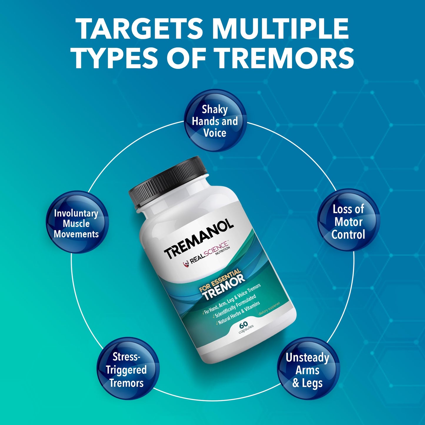 Tremanol Natural Aid Herbal Supplement – Includes Vitamin B2 & B12, Passionflower & Skullcap – 60 Caps (Pack of 3) – Made in USA - Maple Wellness Supplements