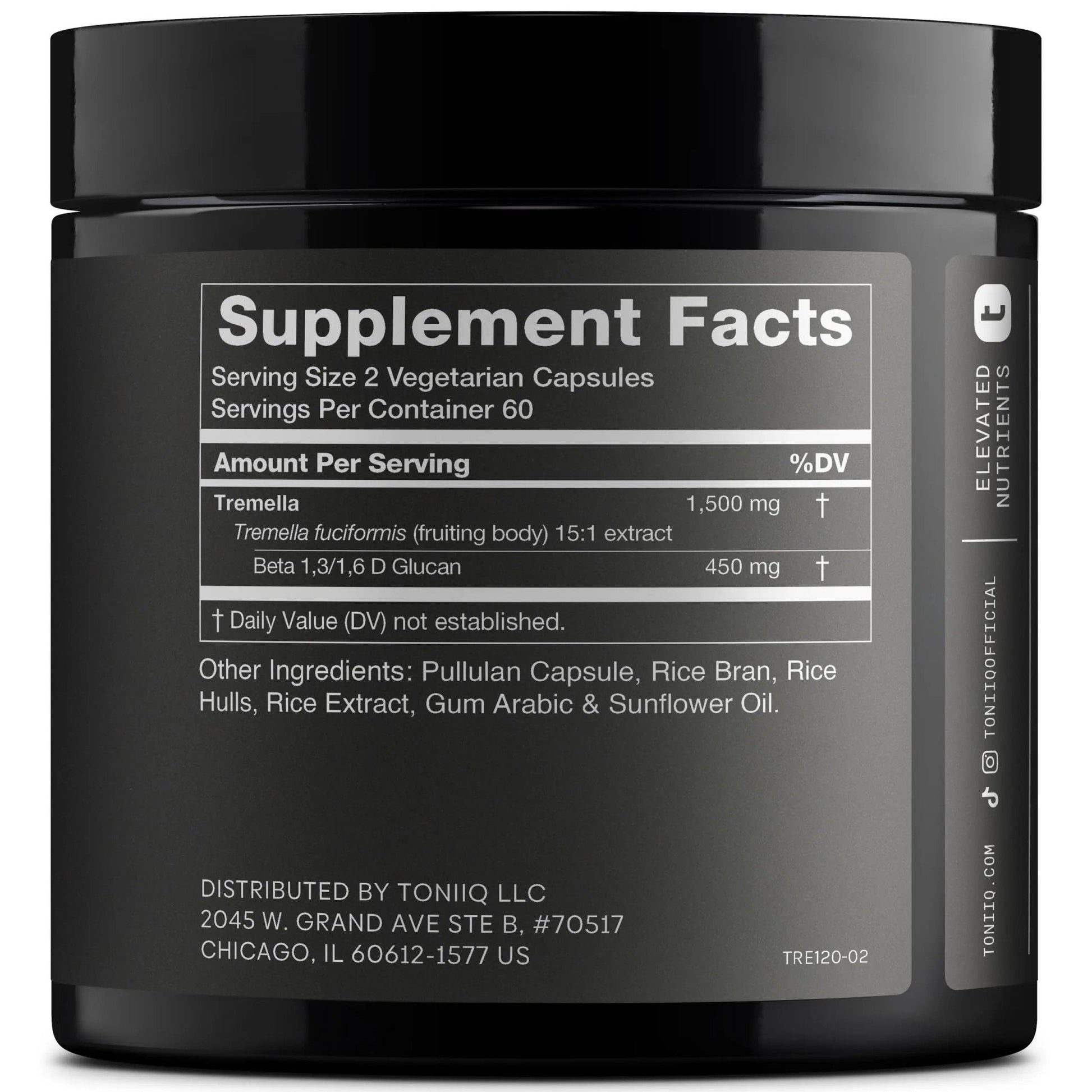 Tremella Mushroom Ultra High Potency 15:1 Extract with 30% Beta Glucans - Pure & Concentrated Formula - Third-Party Lab Tested for Purity & Quality - 120 Capsules - Maple Wellness Supplements