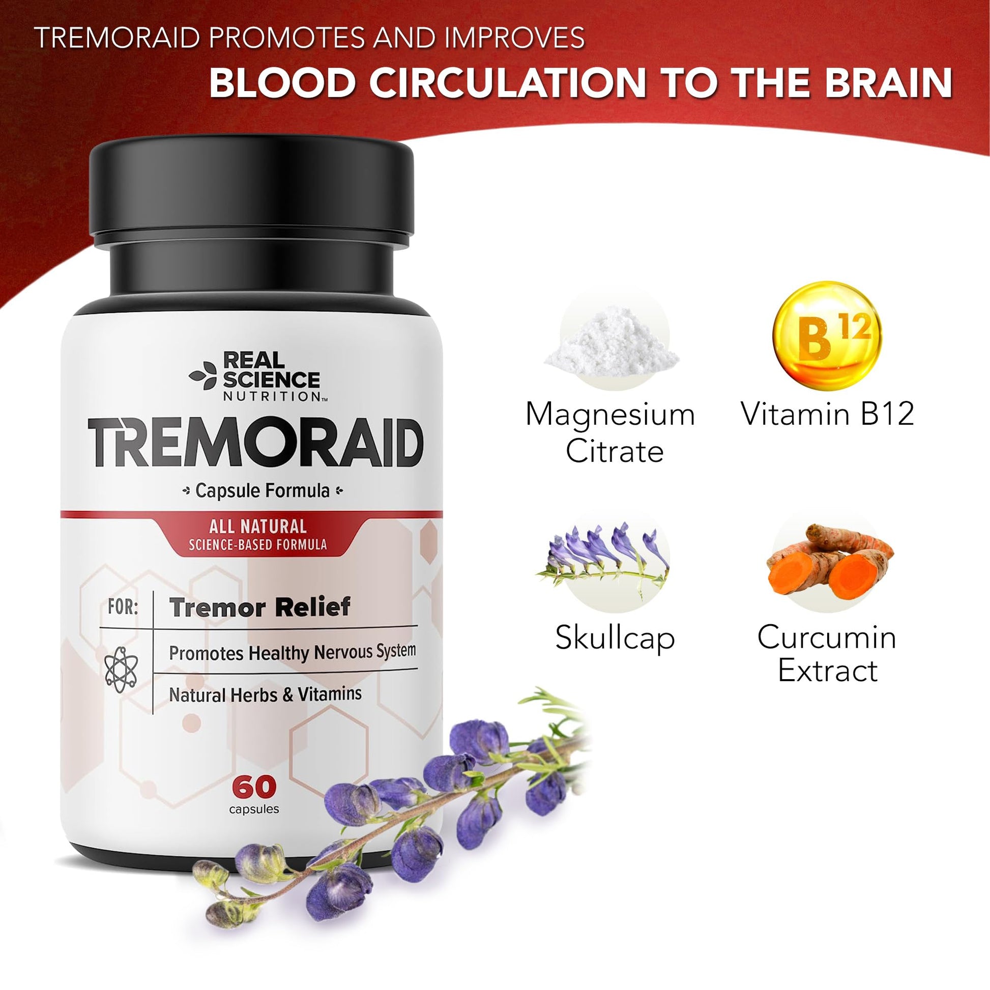 Tremoraid Essential Tremor Relief Supplements (60 Caps)* (3 Bottles) - Maple Wellness Supplements