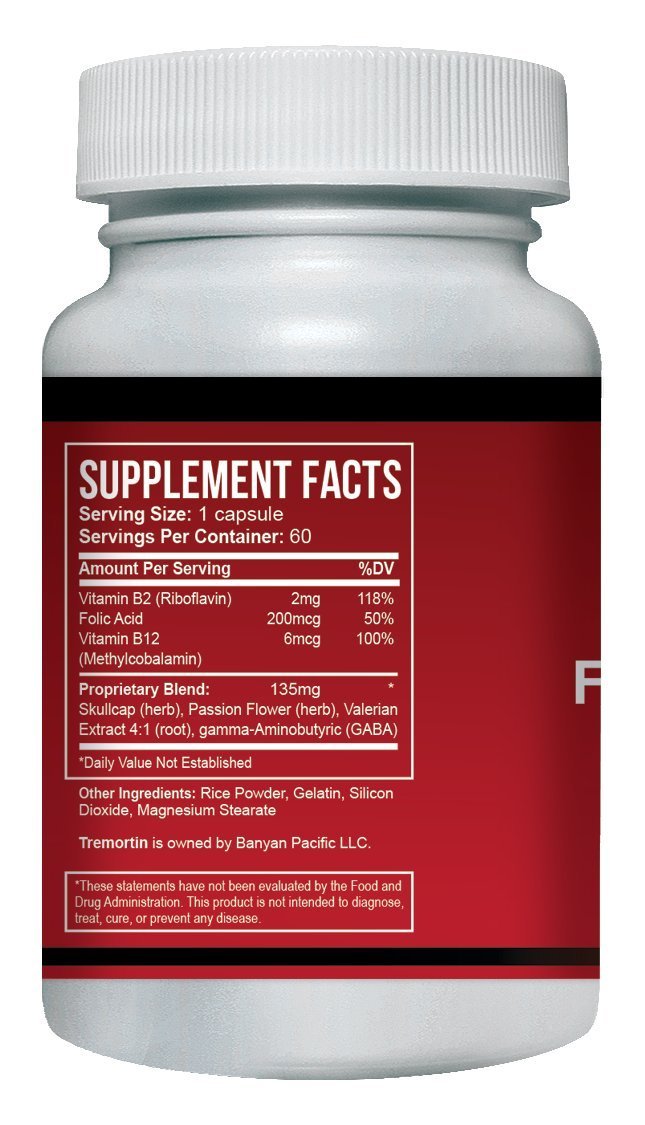 Tremortin – Natural Essential Tremor Herbal Supplement - Offers Relief for Shaky Hands, Arm, Leg and Voice Tremors (60 Capsules) - Maple Wellness Supplements