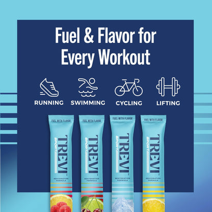 TREVI™ Sport Electrolytes Powder Packets Sugar Free - 800mg Sodium - 250mg Potassium - 100mg Magnesium - Water Drink Mix Rehydration Essentials - 20 Count - Variety Pack - Maple Wellness Supplements