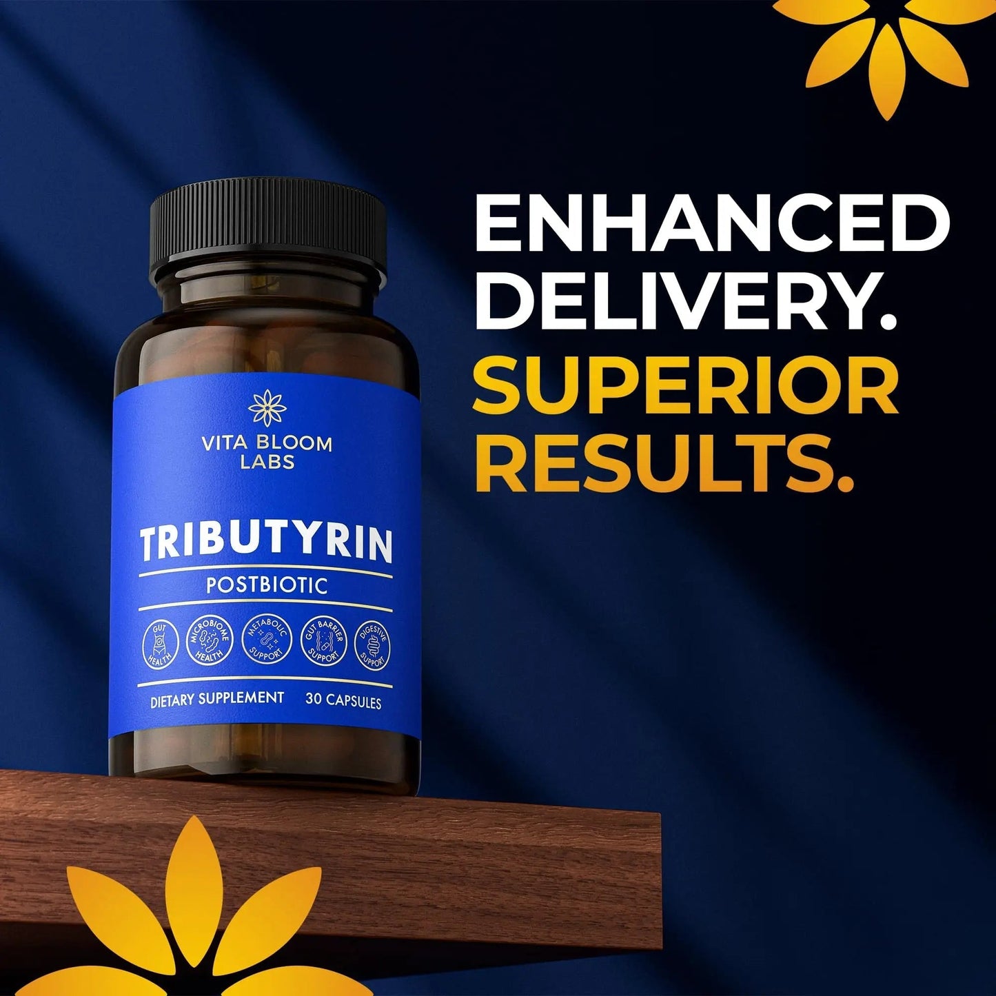 Tributyrin Supplement - Better Delivery & More Effective than Sodium Butyrate - Gut Health & Digestive Support - 3-in-1 Butyrate Postbiotics for Leaky Gut & Gut Barrier Support - 30 Capsules - Maple Wellness Supplements