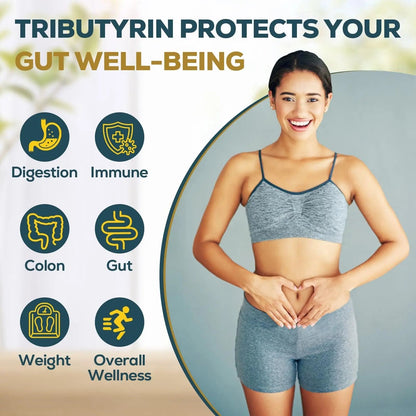 Tributyrin Supplement for Gut & Immune 800mg | High Bioavailability with Microencapsulated Probiotics & Prebiotics - Advanced Liquid-Filled Tributyrin Complex, Gluten Free, 90 Capsules - Maple Wellness Supplements