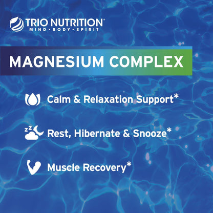 Trio Nutrition Magnesium Complex 90 Day Supply 420 mg | Natural Calm, Relax, Stress Relief, and Muscle Recovery |Magnesium Glycinate Supplement with Vitamin B6 for Rapid Absorption* - Maple Wellness Supplements