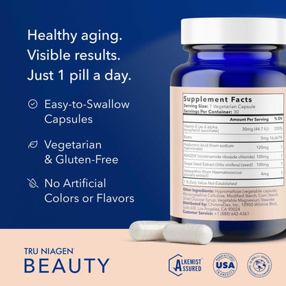 TRU NIAGEN 1,000mg + Beauty Bundle. A Full-Spectrum Bundle for Clinical-Strength Daily NAD+ Support and targeted Beauty Actives for Healthy Skin, Hair, and Nails at The Cellular Level. - Maple Wellness Supplements