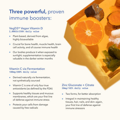 TRU NIAGEN Immune Support Supplement - Daily Defense, Vitamin C from Fermentation, Vegan Vitamin D3 2000 IU, Zinc, Plus Theracurmin (Curcumin) + Multi Award-Winning NAD Boosting Niagen 150mg 60ct - Maple Wellness Supplements
