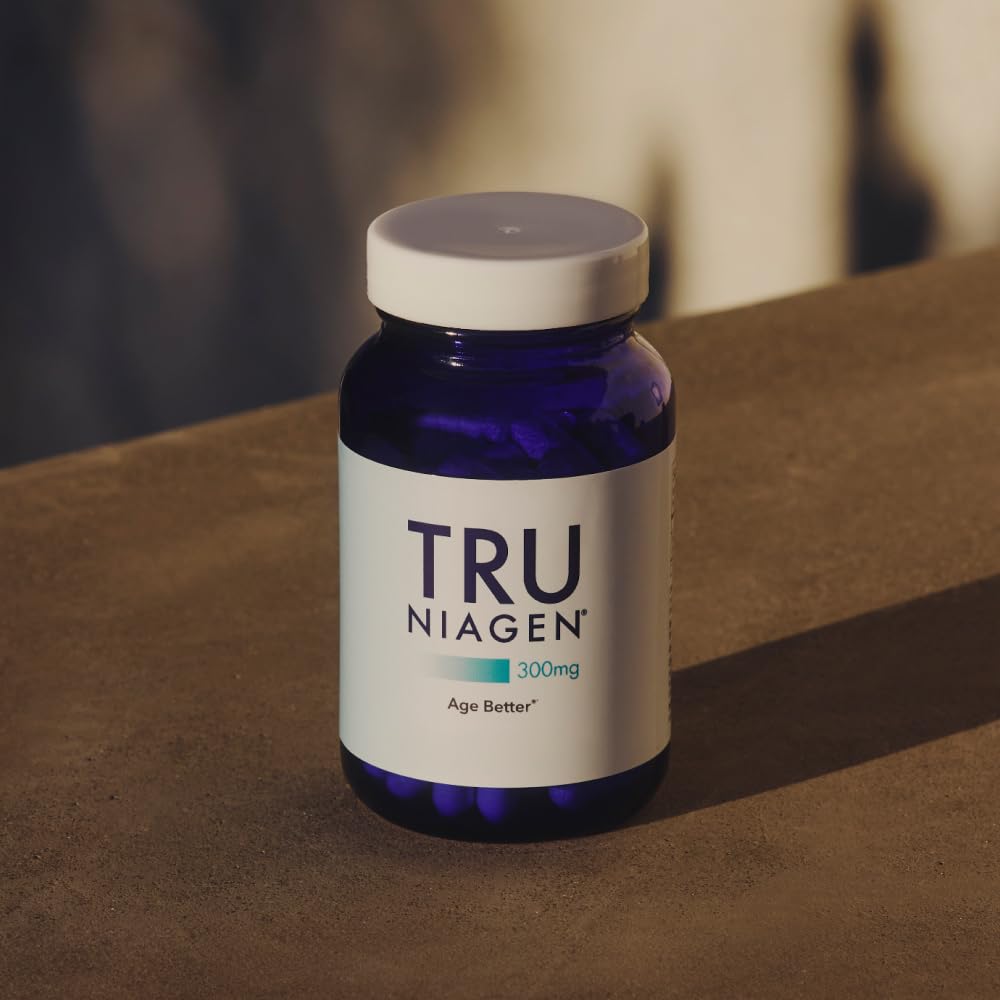TRU NIAGEN Patented NAD Supplement for Brain Function, Anti Aging & Cell Regeneration, 300mg Niagen, 90 Servings | Supports Cellular Energy, Muscle | Nicotinamide Riboside (NR) Take 1 Daily | 1 Bottle - Maple Wellness Supplements