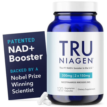 TRU NIAGEN Patented NAD Supplement for Brain Function, Anti Aging & Cell Regeneration, Niagen, 60 300mg Servings | Supports Cellular Energy, Muscle | Nicotinamide Riboside (NR) Take 2 Daily | 1 Bottle - Maple Wellness Supplements
