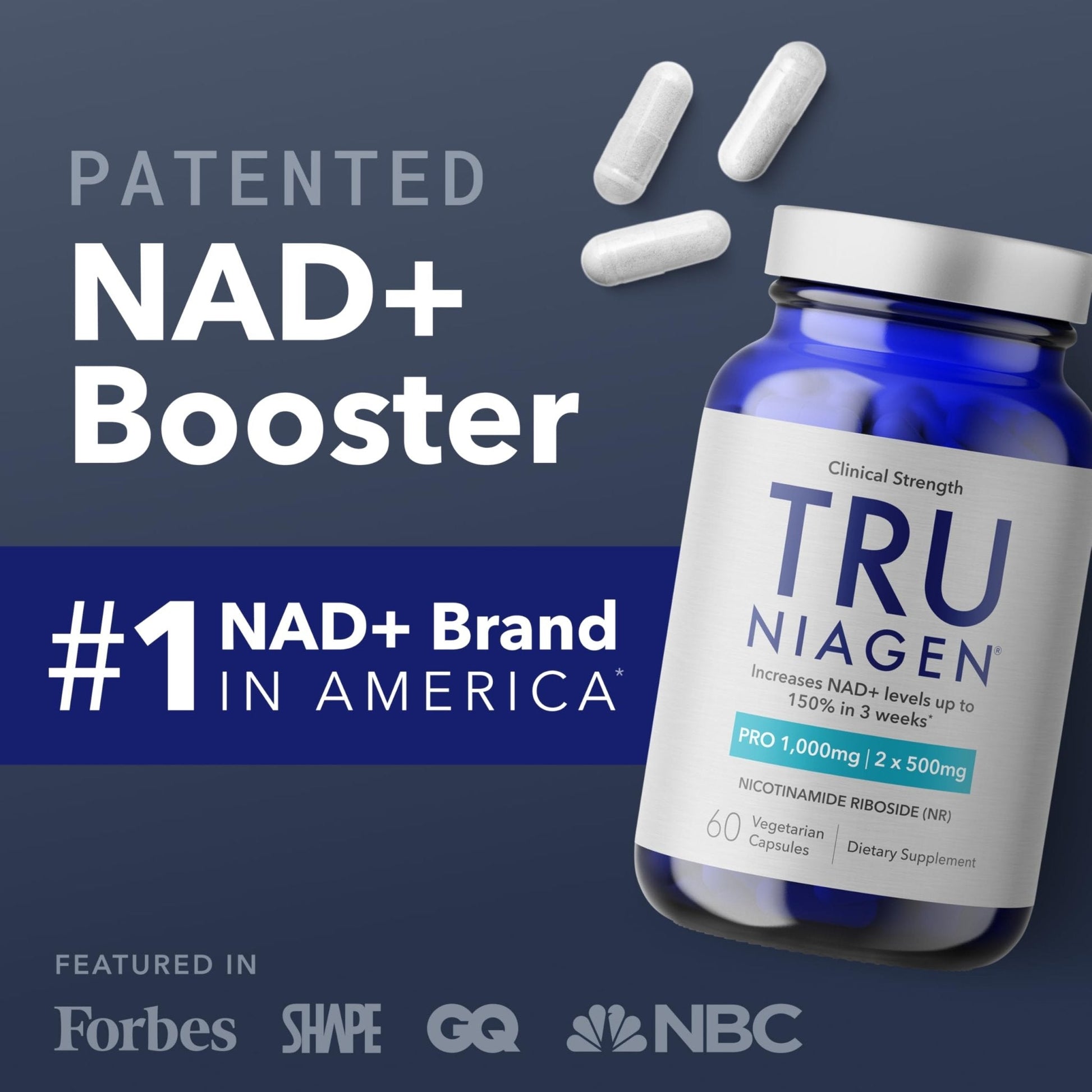 TRU NIAGEN PRO NAD Supplement for Brain Function, Anti Aging, Cell Regeneration | Patented Niagen | Supports Cellular Energy | Nicotinamide Riboside (NR) - Maple Wellness Supplements