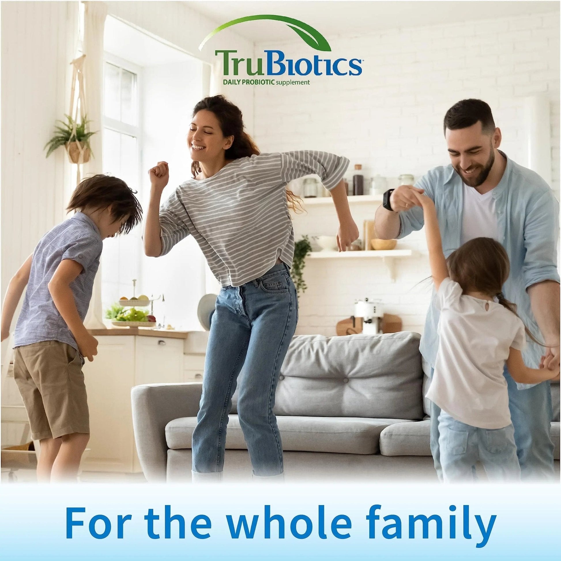 TruBiotics Probiotics for Digestive & Immune Health, Supports Regularity & Helps Relieve Abdominal Discomfort, Gas & Bloating, 2 Clinically Studied Probiotic Strains, Plus Prebiotics, 30 Capsules - Maple Wellness Supplements