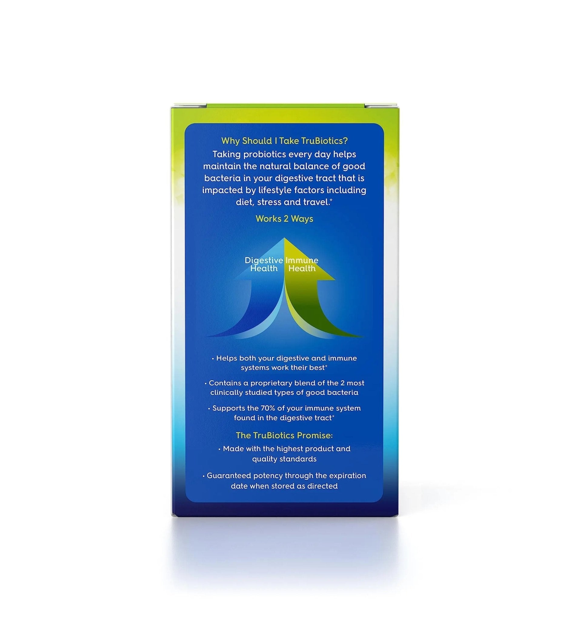 TruBiotics Probiotics for Digestive & Immune Health, Supports Regularity & Helps Relieve Abdominal Discomfort, Gas & Bloating, 2 Clinically Studied Probiotic Strains, Plus Prebiotics, 30 Capsules - Maple Wellness Supplements