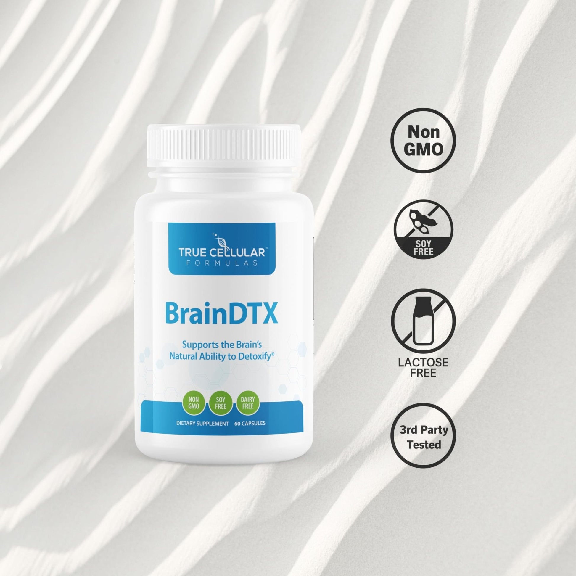 True Cellular Formulas BrainDTX - Supports Cognitive Function, Focus & Mental Clarity - Promotes Clear Thinking & Memory - with Alpha Lipoic Acid & Biotin - Antioxidant Support - 60 Capsules - Maple Wellness Supplements
