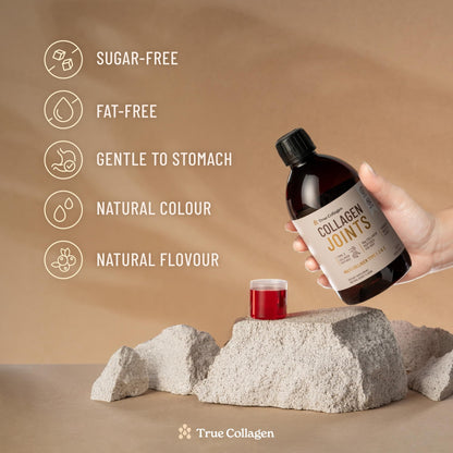True Collagen Joints | 10,000 mg Hydrolyzed Collagen Liquid Supplement - 500 ml, 20 Day Supply | Glucosamine, MSM and Chondroitin for Healthy Joints | Fat-Free, Sugar-Free, 100% Natural Berry Flavor - Maple Wellness Supplements