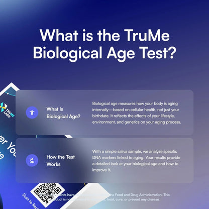 TruMe Labs Biological Age at-Home Test Kit (Saliva) – Biological Age Estimate + Peer Percentile Comparison, 10-Page Action Plan, Results in 1–2 Weeks. - Maple Wellness Supplements