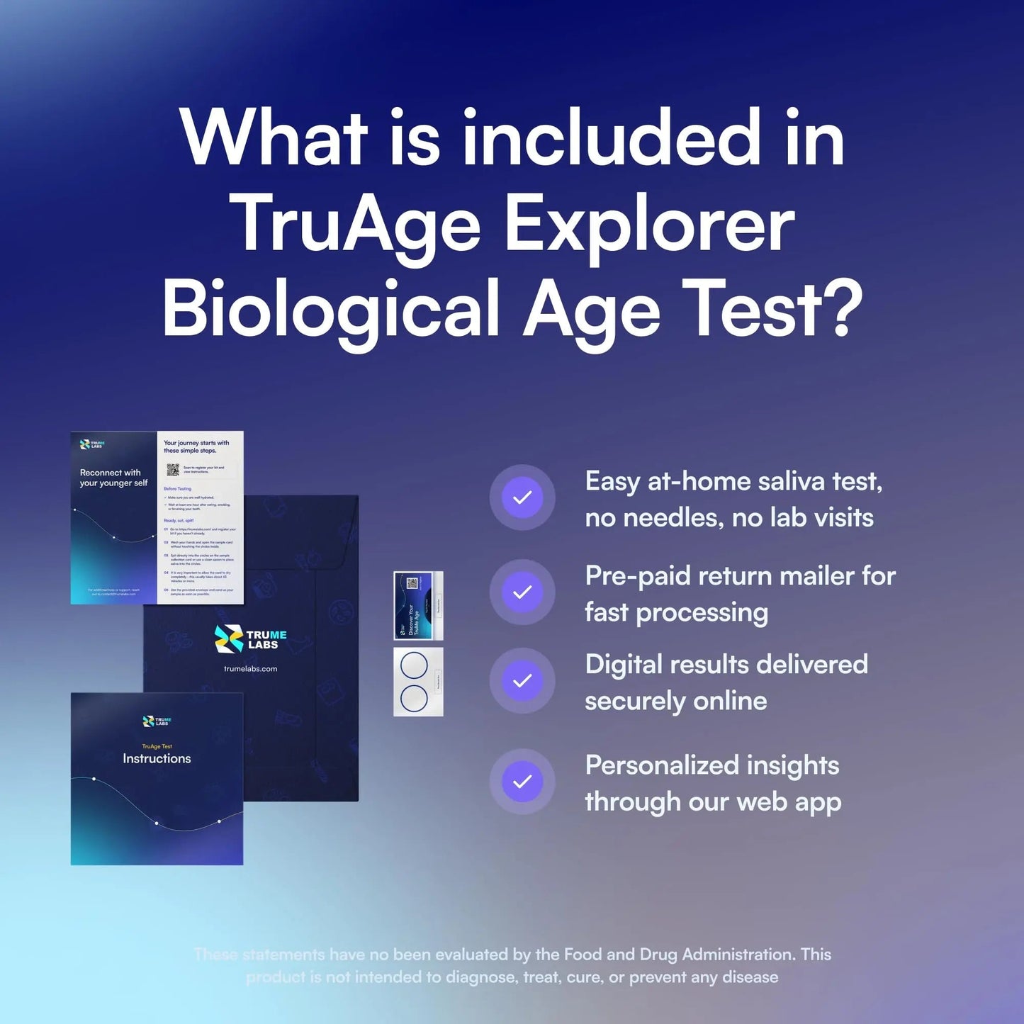 TruMe Labs Biological Age at-Home Test Kit (Saliva) – Biological Age Estimate + Peer Percentile Comparison, 10-Page Action Plan, Results in 1–2 Weeks. - Maple Wellness Supplements