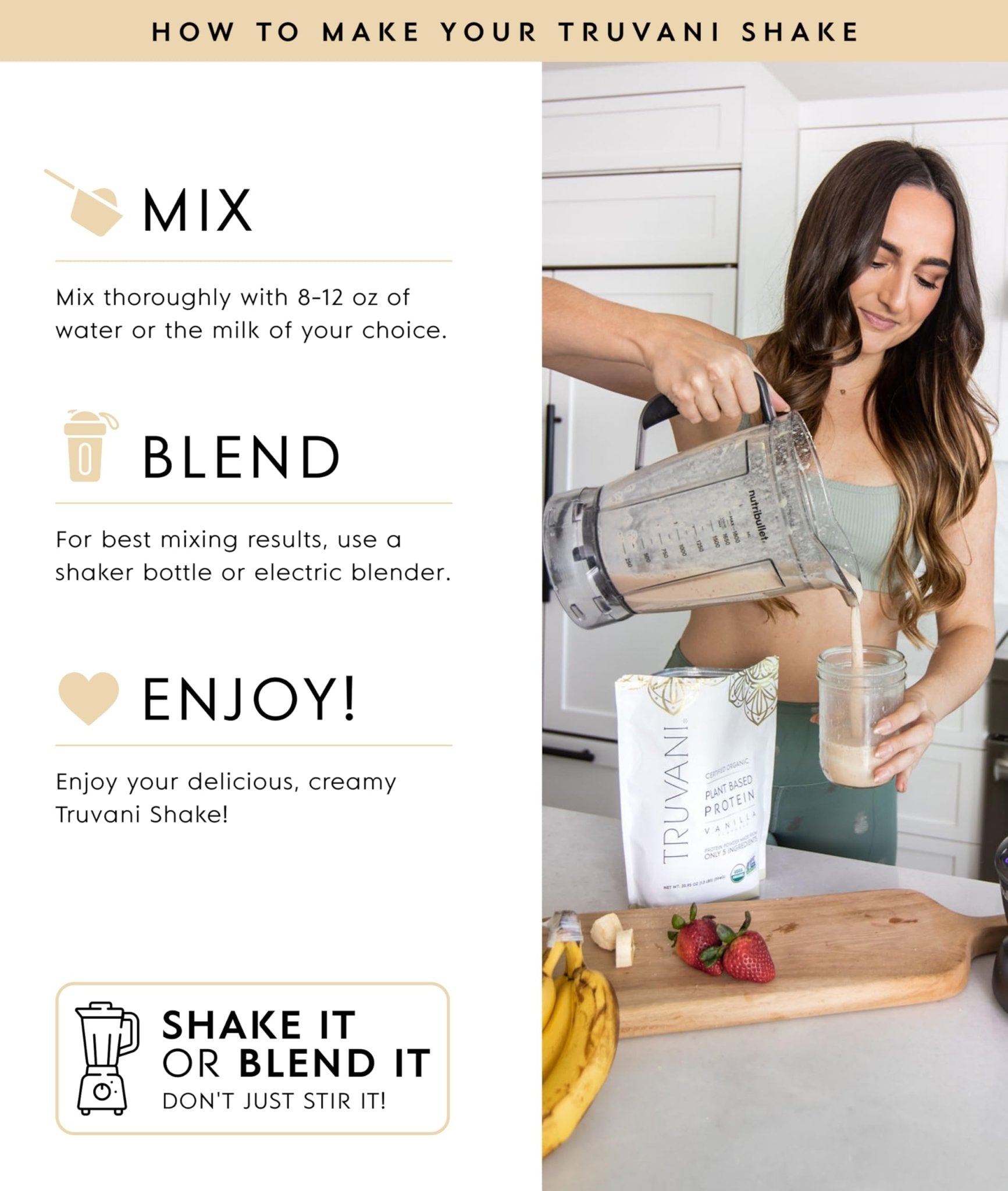 Truvani Organic Plant Based Protein Powder | Vanilla | 20g Pea Protein | 18 Servings | Vegan & Keto | Gluten & Dairy Free | Low Carb | No Added Sugar - Maple Wellness Supplements