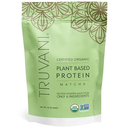Truvani Organic Vegan Protein Powder Matcha - 20g of Plant Based, Organic Protein - Maple Wellness Supplements