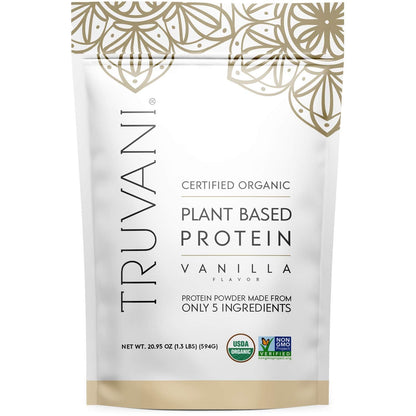 Truvani Organic Vegan Protein Powder, Organic Pea Protein Powder, Vegan, Non GMO - Maple Wellness Supplements