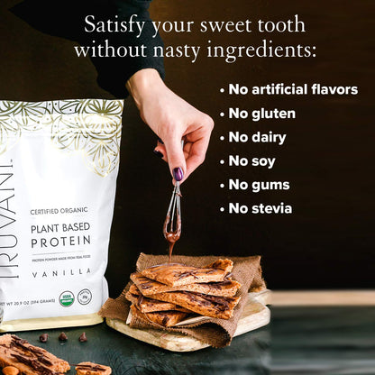 Truvani Organic Vegan Protein Powder, Organic Pea Protein Powder, Vegan, Non GMO - Maple Wellness Supplements