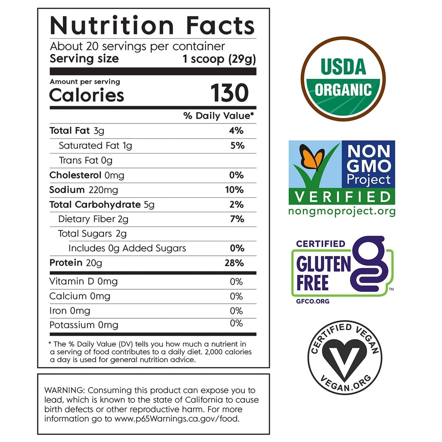 Truvani Organic Vegan Protein Powder, Organic Pea Protein Powder, Vegan, Non GMO - Maple Wellness Supplements