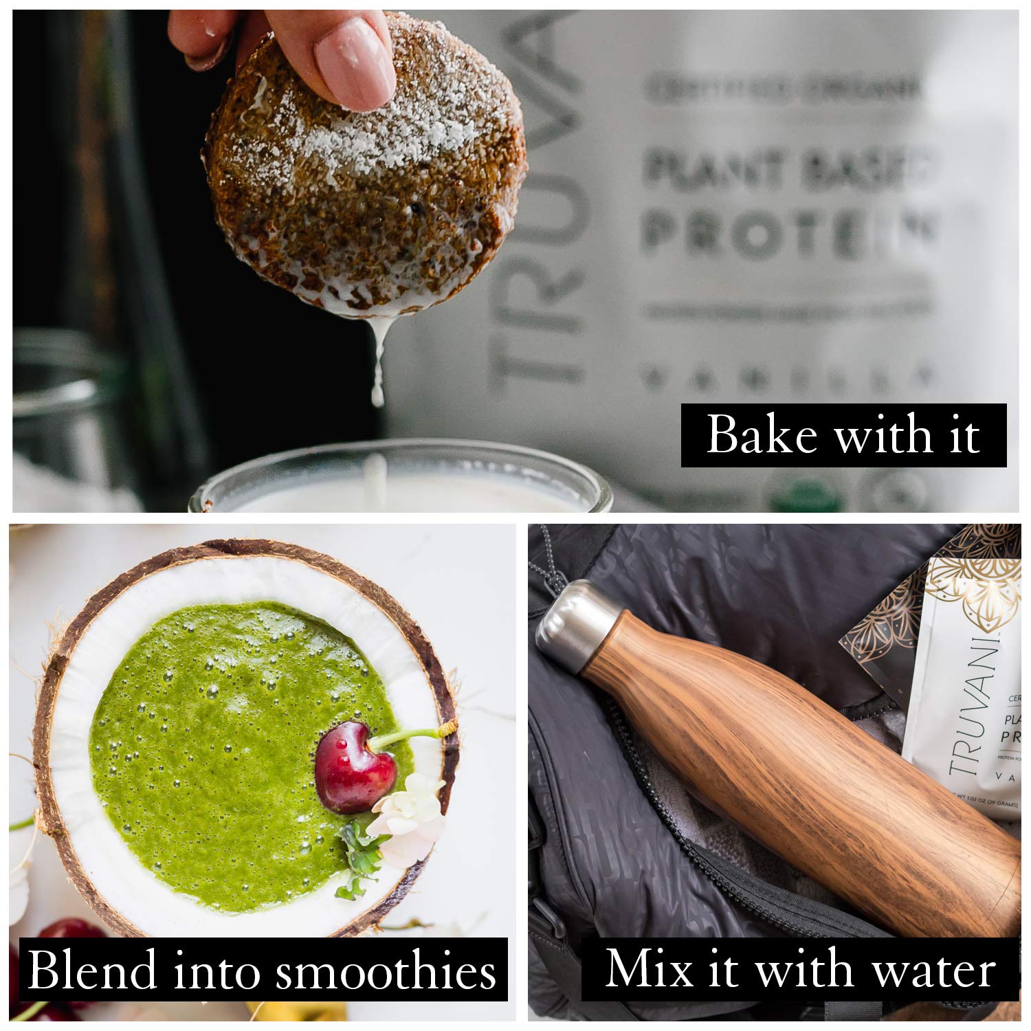 Truvani Organic Vegan Protein Powder, Organic Pea Protein Powder, Vegan, Non GMO - Maple Wellness Supplements