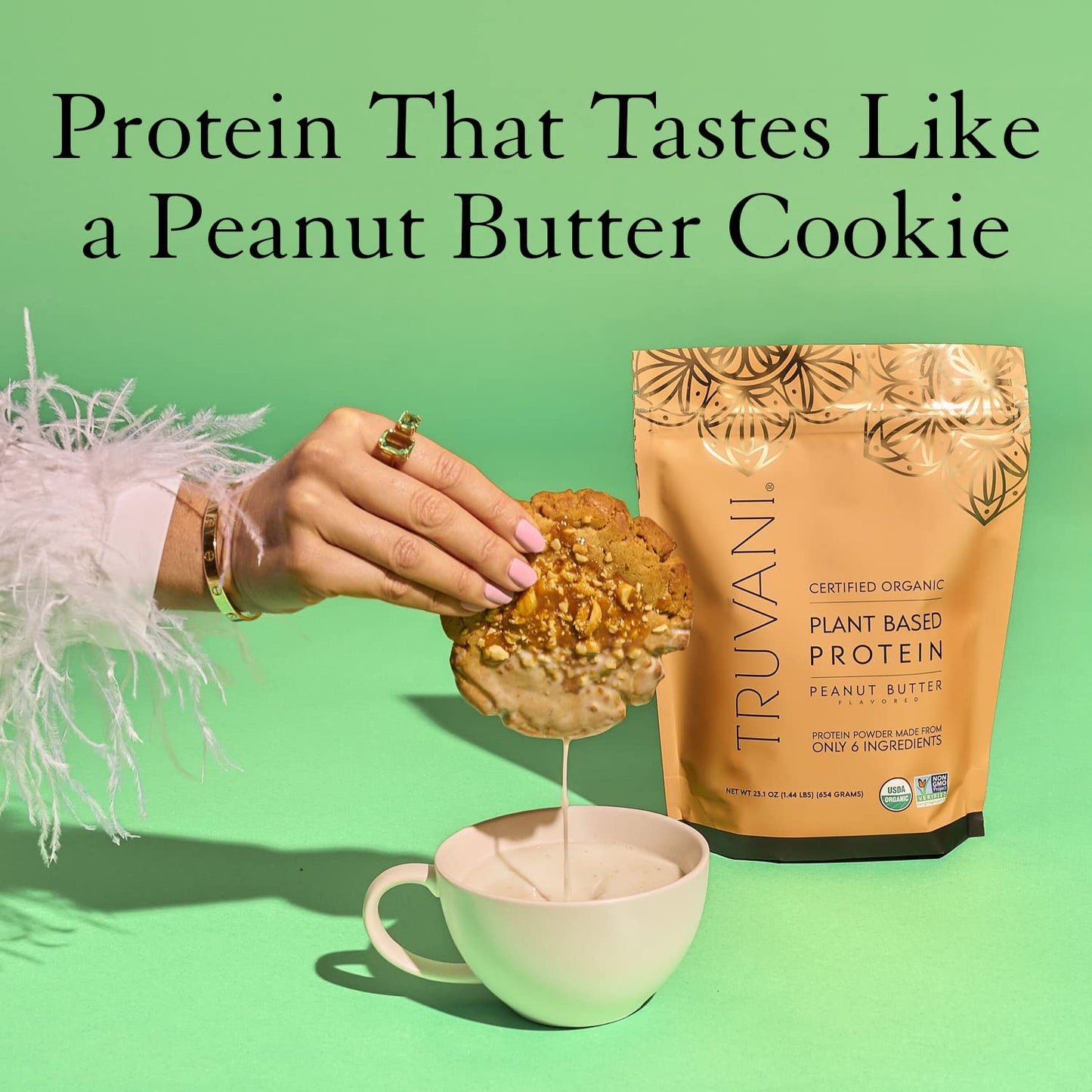 Truvani Organic Vegan Protein Powder Peanut Butter - 20g of Plant Based Protein, Powder - Maple Wellness Supplements