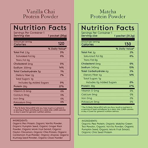 Truvani Organic Vegan Protein Powder Sample Pack - 20g of Plant Based Protein, Organic - Maple Wellness Supplements