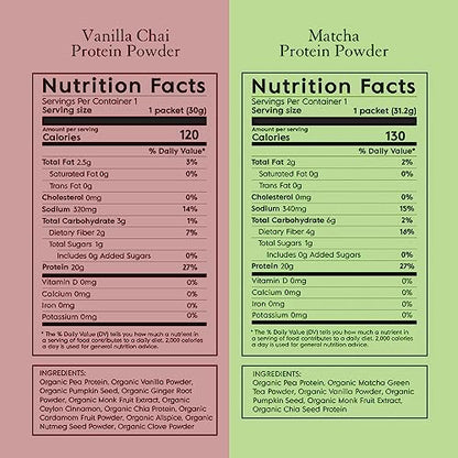 Truvani Organic Vegan Protein Powder Sample Pack - 20g of Plant Based Protein, Organic - Maple Wellness Supplements