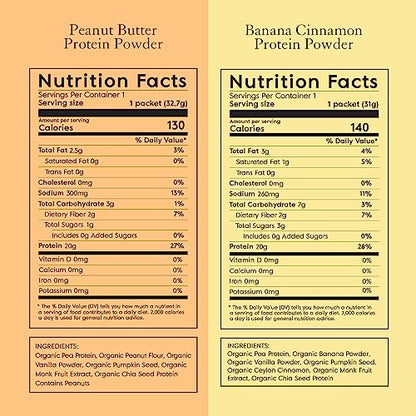 Truvani Organic Vegan Protein Powder Sample Pack - 20g of Plant Based Protein, Organic - Maple Wellness Supplements