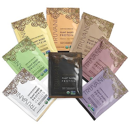 Truvani Organic Vegan Protein Powder Sample Pack - 20g of Plant Based Protein, Organic - Maple Wellness Supplements