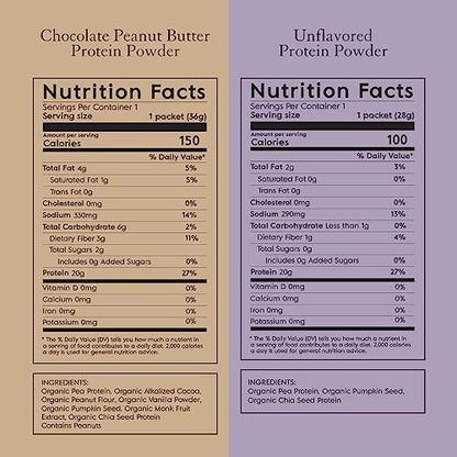 Truvani Organic Vegan Protein Powder Sample Pack - 20g of Plant Based Protein, Organic - Maple Wellness Supplements