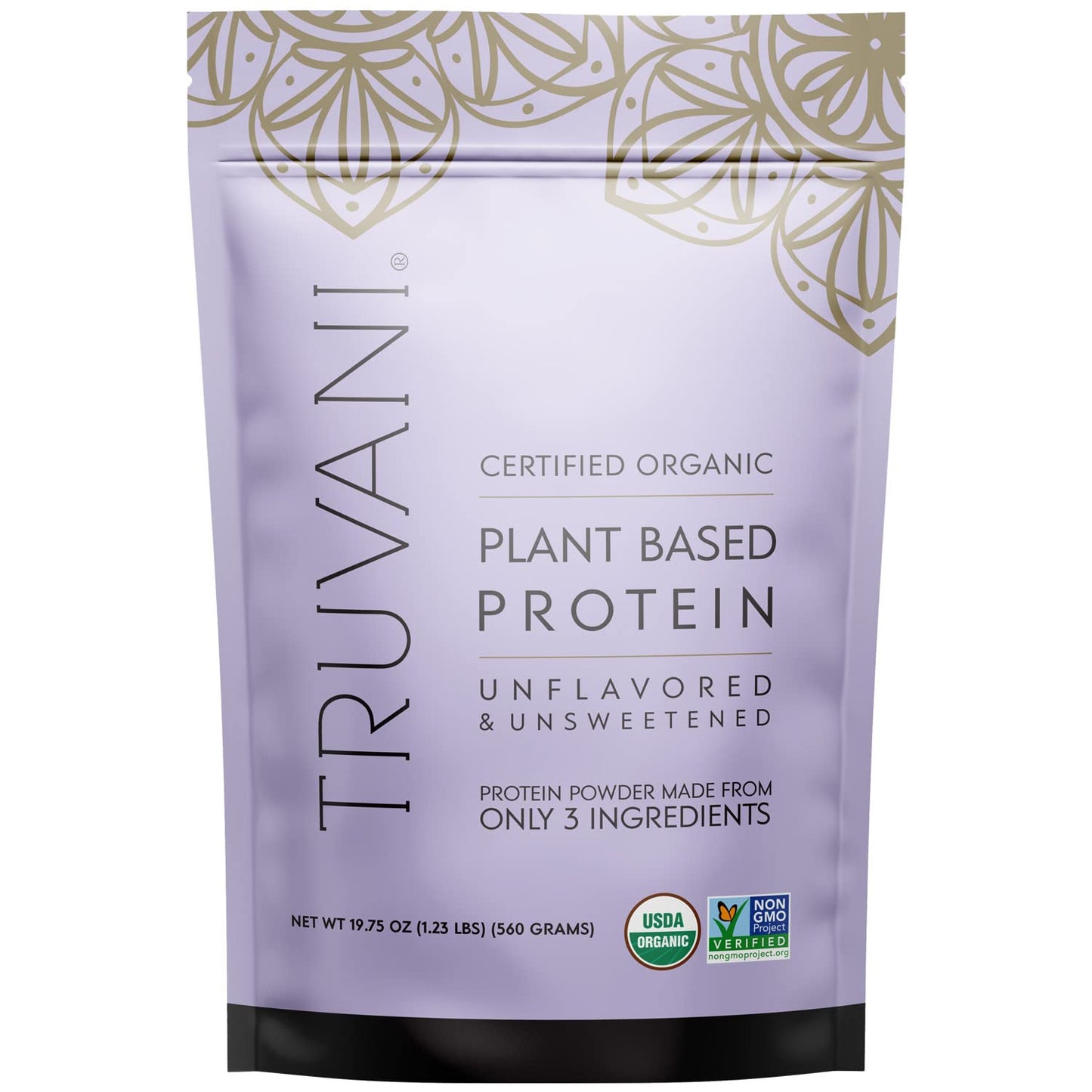 Truvani Organic Vegan Protein Powder Unflavored - 20g of Plant Based Protein, Organic - Maple Wellness Supplements