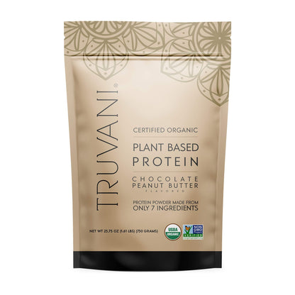 Truvani Vegan Chocolate Peanut Butter Protein Powder - 20g Plant-Based Protein, Gluten - Maple Wellness Supplements