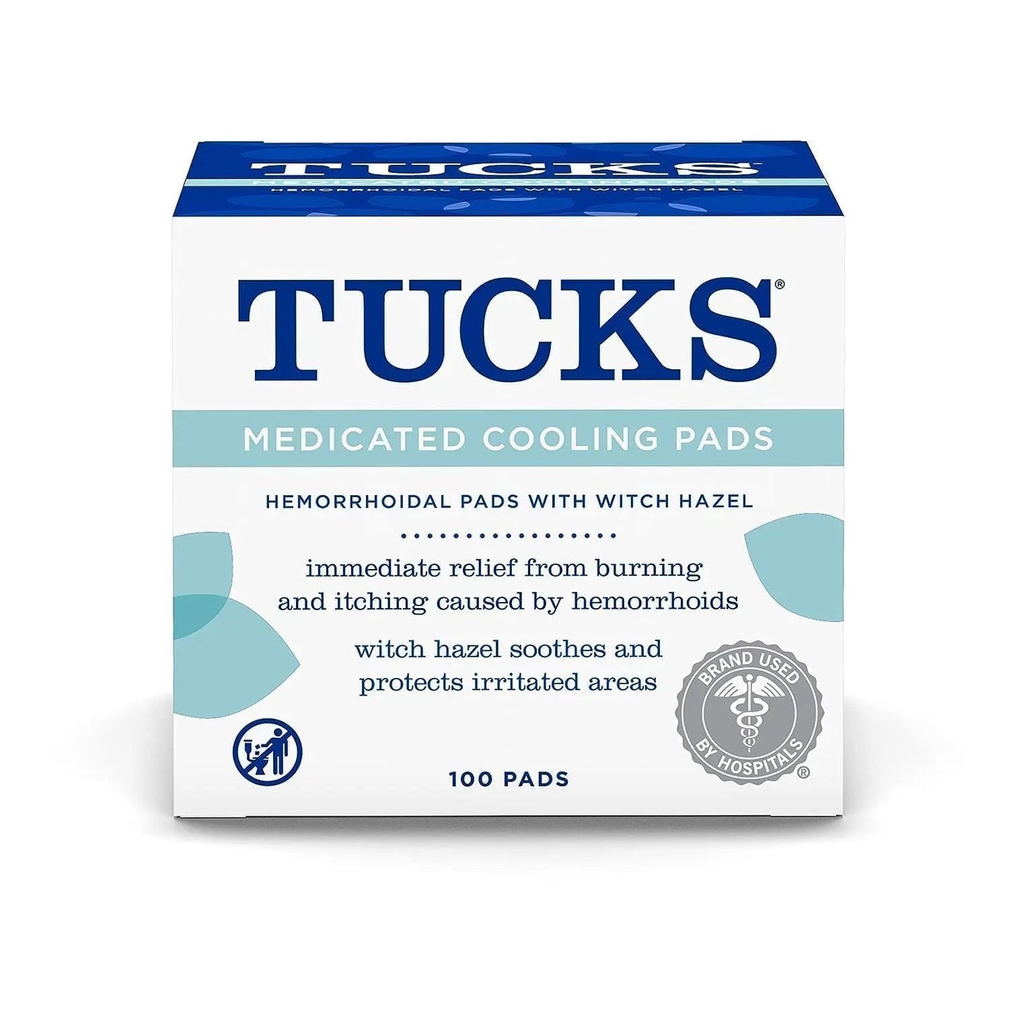 TUCKS Medicated Cooling Pads, 100 Count – Hemorrhoid Pads with Witch Hazel, Cleanses Sensitive Areas, Protects from Irritation, Hemorrhoid Treatment, Medicated Pads Used by Hospitals - Maple Wellness Supplements